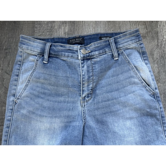 Judy Blue Jeans Mid-Rise Wide Leg Flare Boho Womens 7/28 Blue JB82401MD - Picture 6 of 10